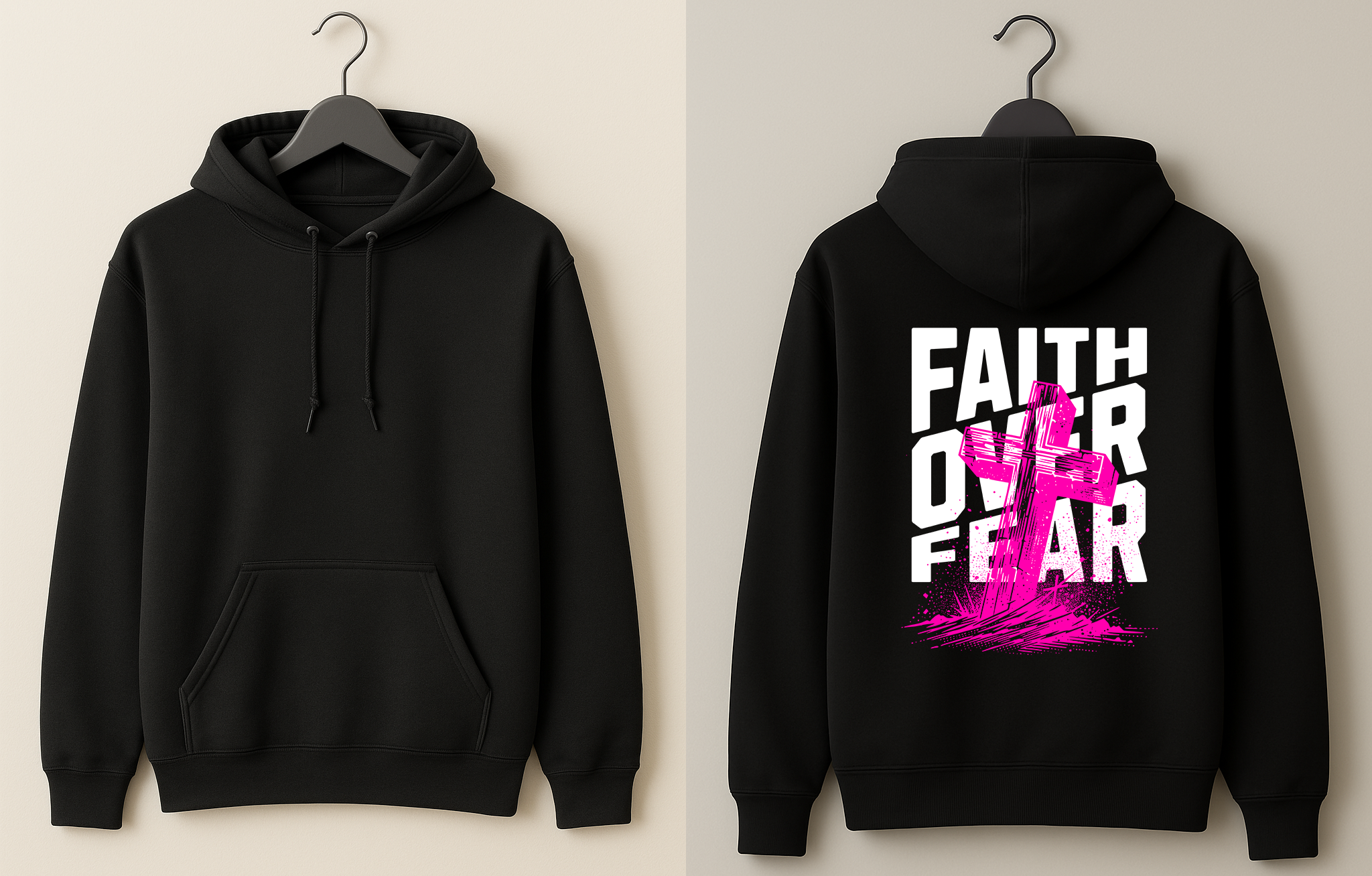 Hanorac cu gluga "Faith Over Fear"