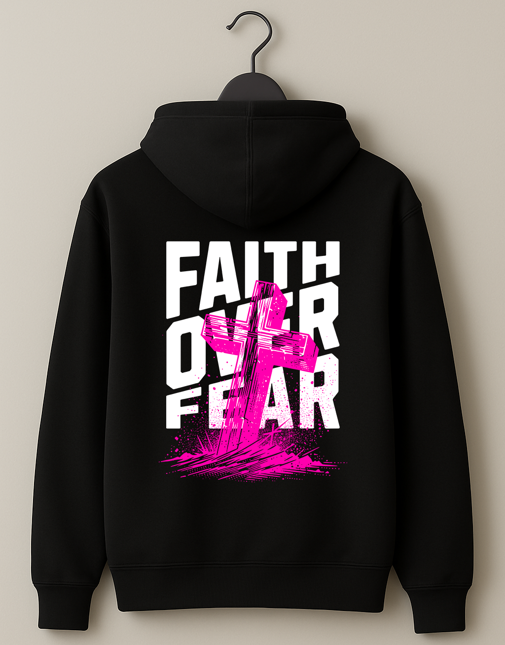Hanorac cu gluga "Faith Over Fear"