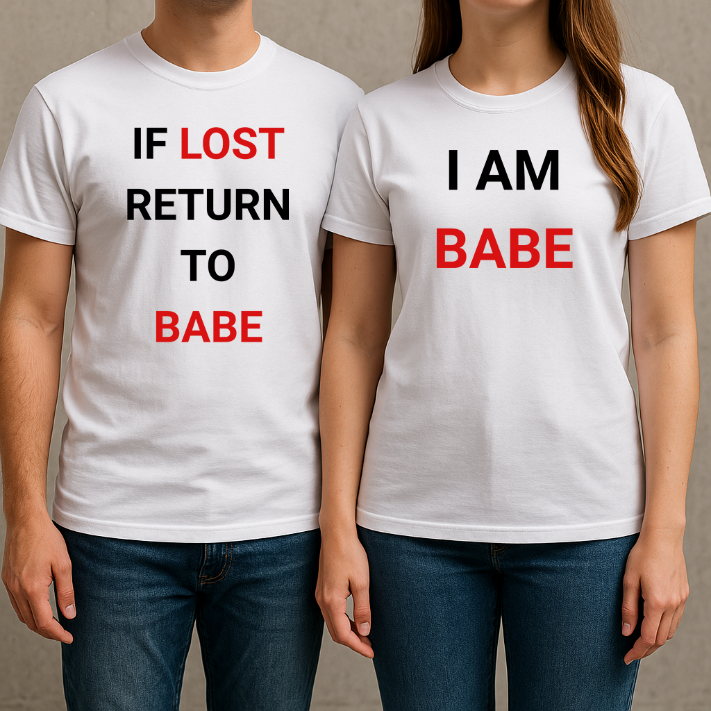 Set 2 tricouri pentru cuplu "If Lost Return"