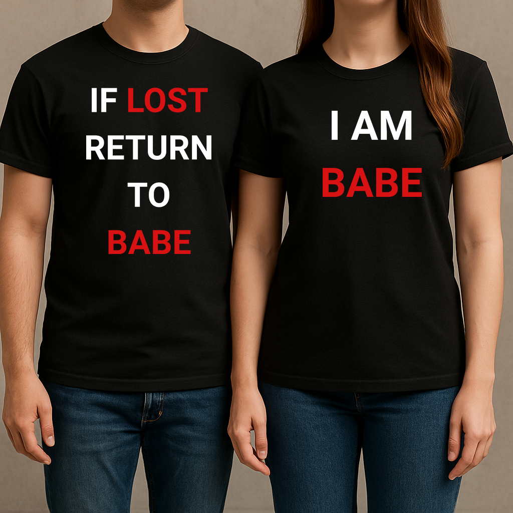 Set 2 tricouri pentru cuplu "If Lost Return"