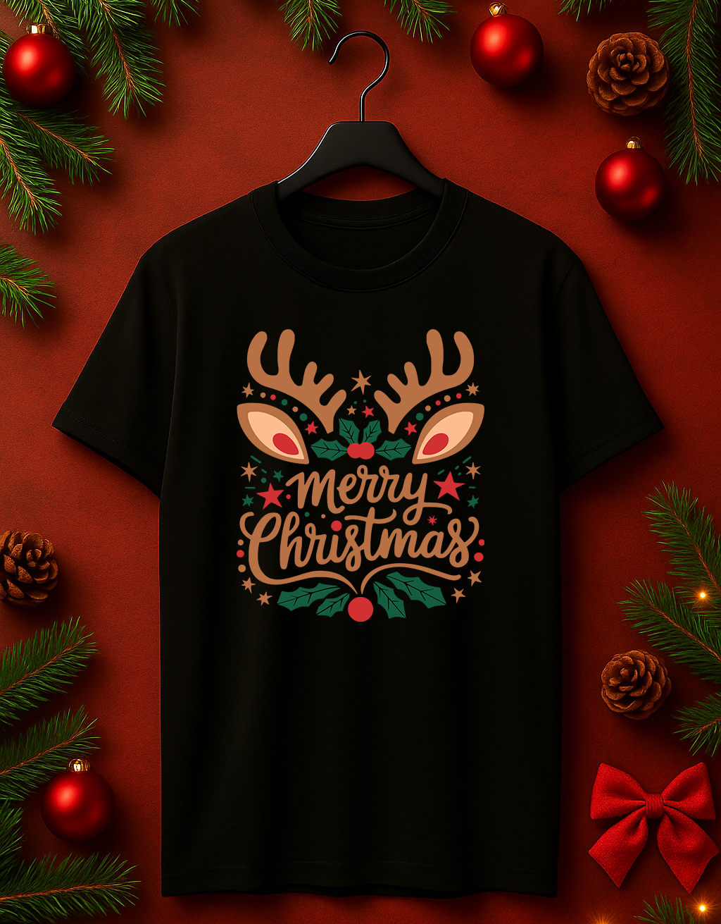 Tricou de Craciun "Merry Antlers"