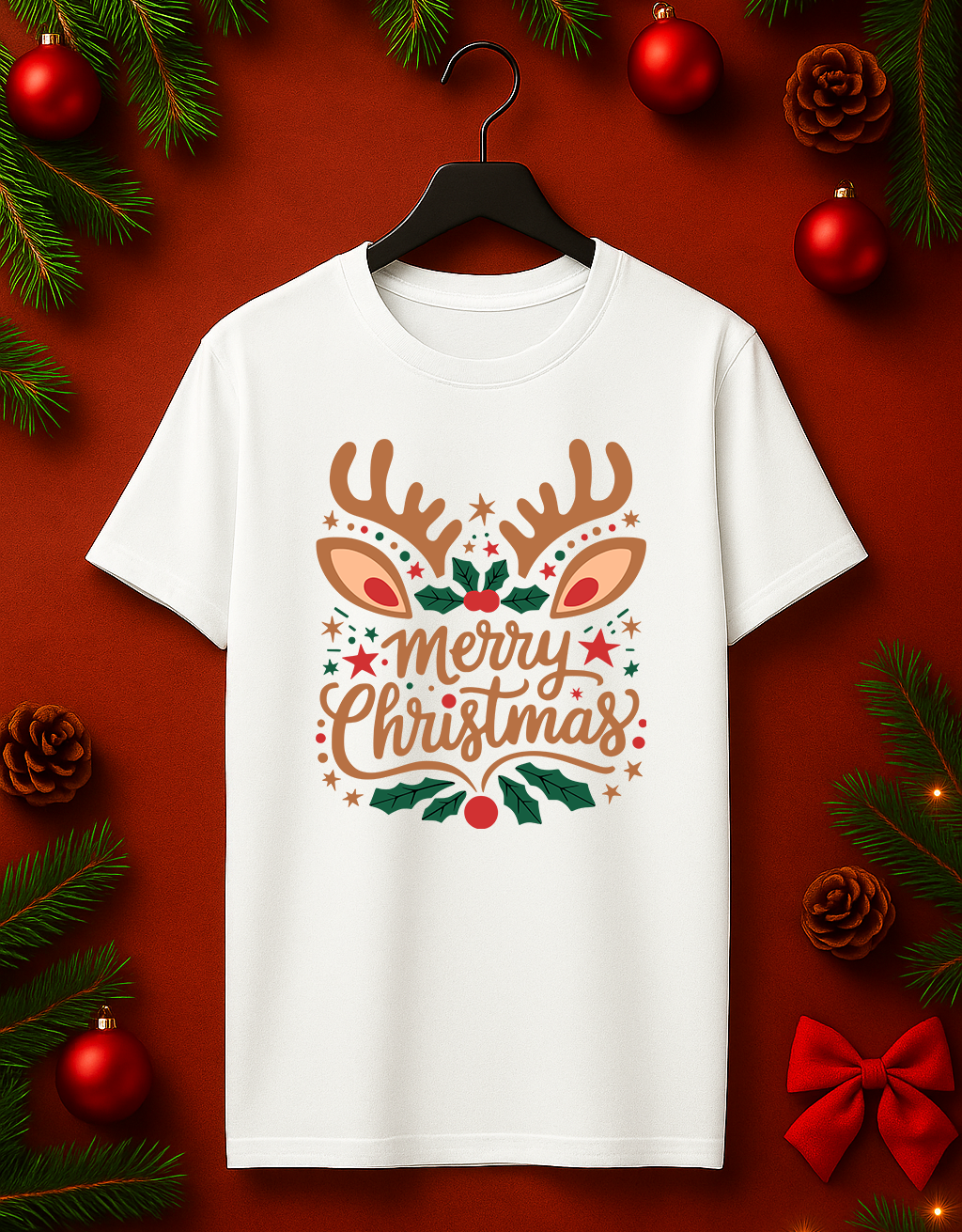 Tricou de Craciun "Merry Antlers"