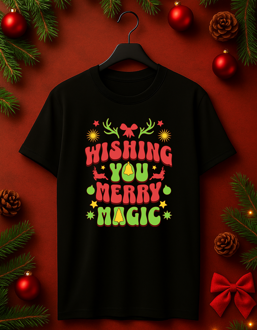 Tricou de Craciun "Wishing You Merry Magic"