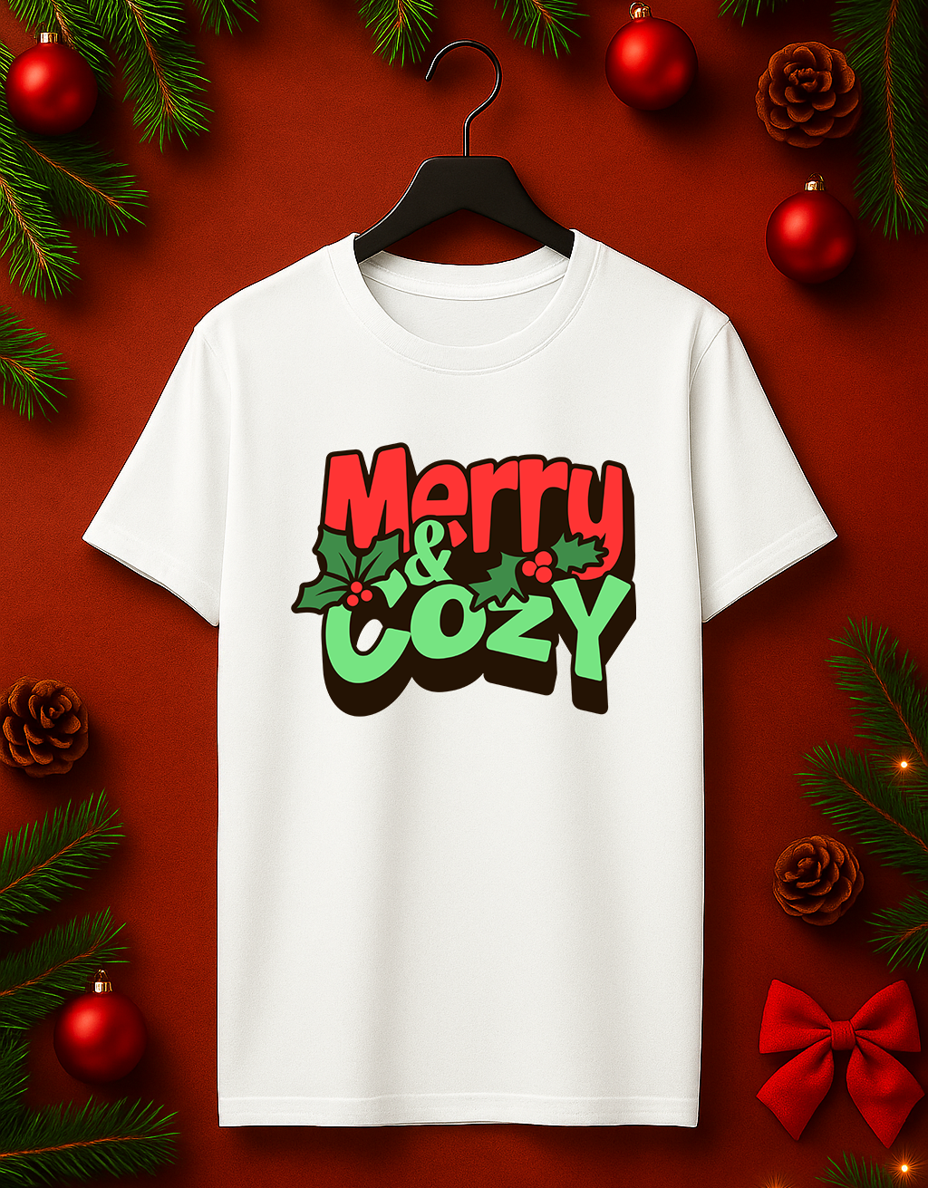 Tricou de Craciun "Merry & Cozy"