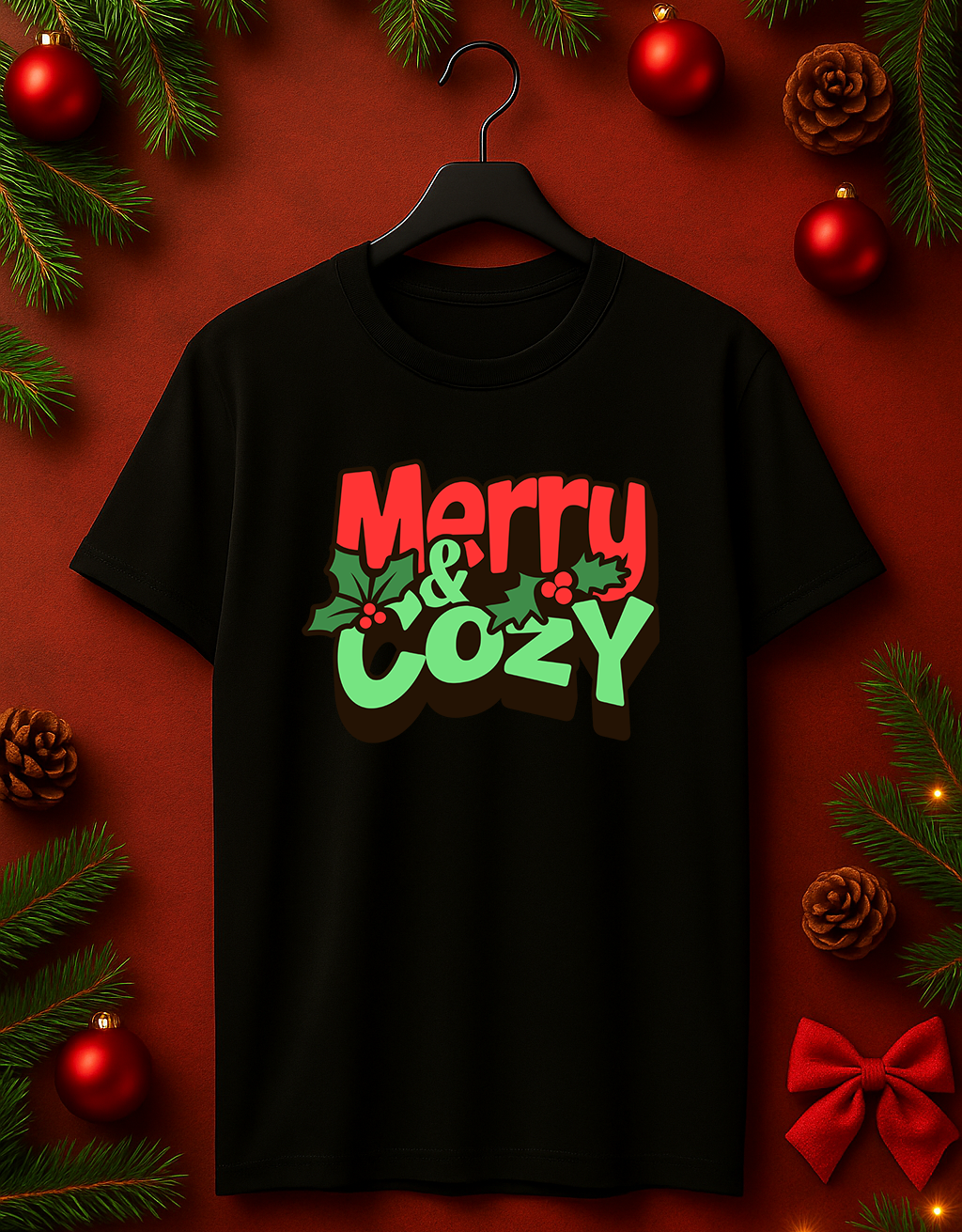 Tricou de Craciun "Merry & Cozy"